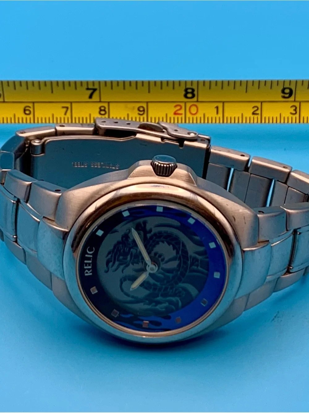 RELIC By FOSSIL ZR55175 Men’s Watch Year Of The Dragon Flames Works New Battery